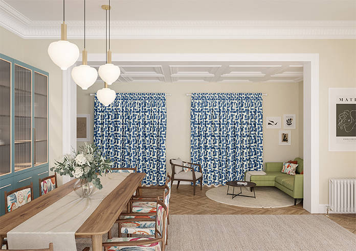 Meander, Navy - Made to Measure Curtains - Image 14